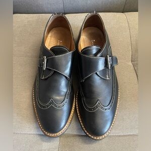 Mike Konos Black Leather Men's Dress Shoes